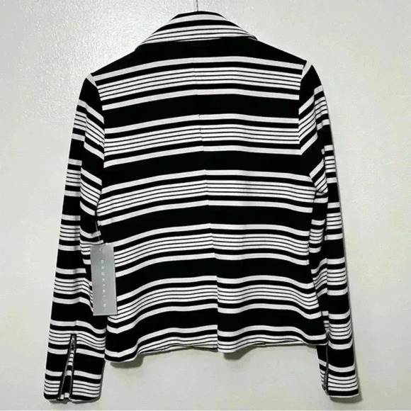 BAGATELLE Striped Moto Zip Up jacket | size Medium - Picture 2 of 11